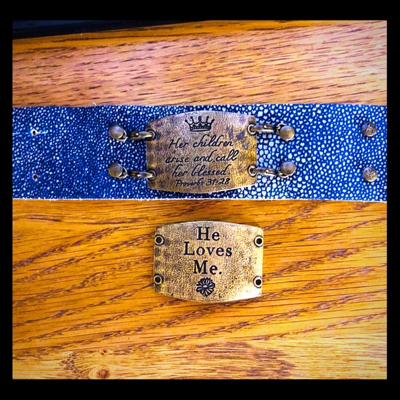 NWT! Lenny & Eva Lg. Sentiments, Lg Leather Cuff - Picture 2 of 6